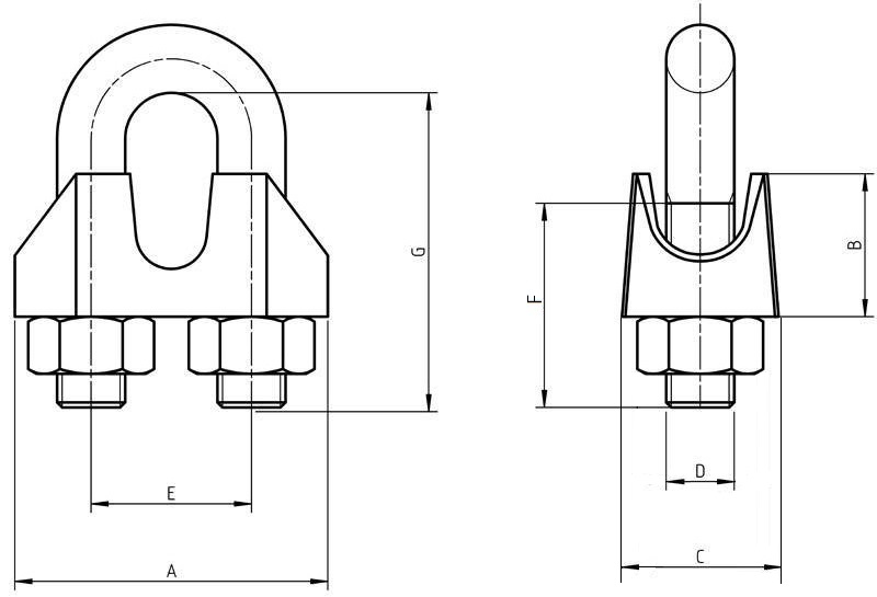 malleable wire rope clip type a 2